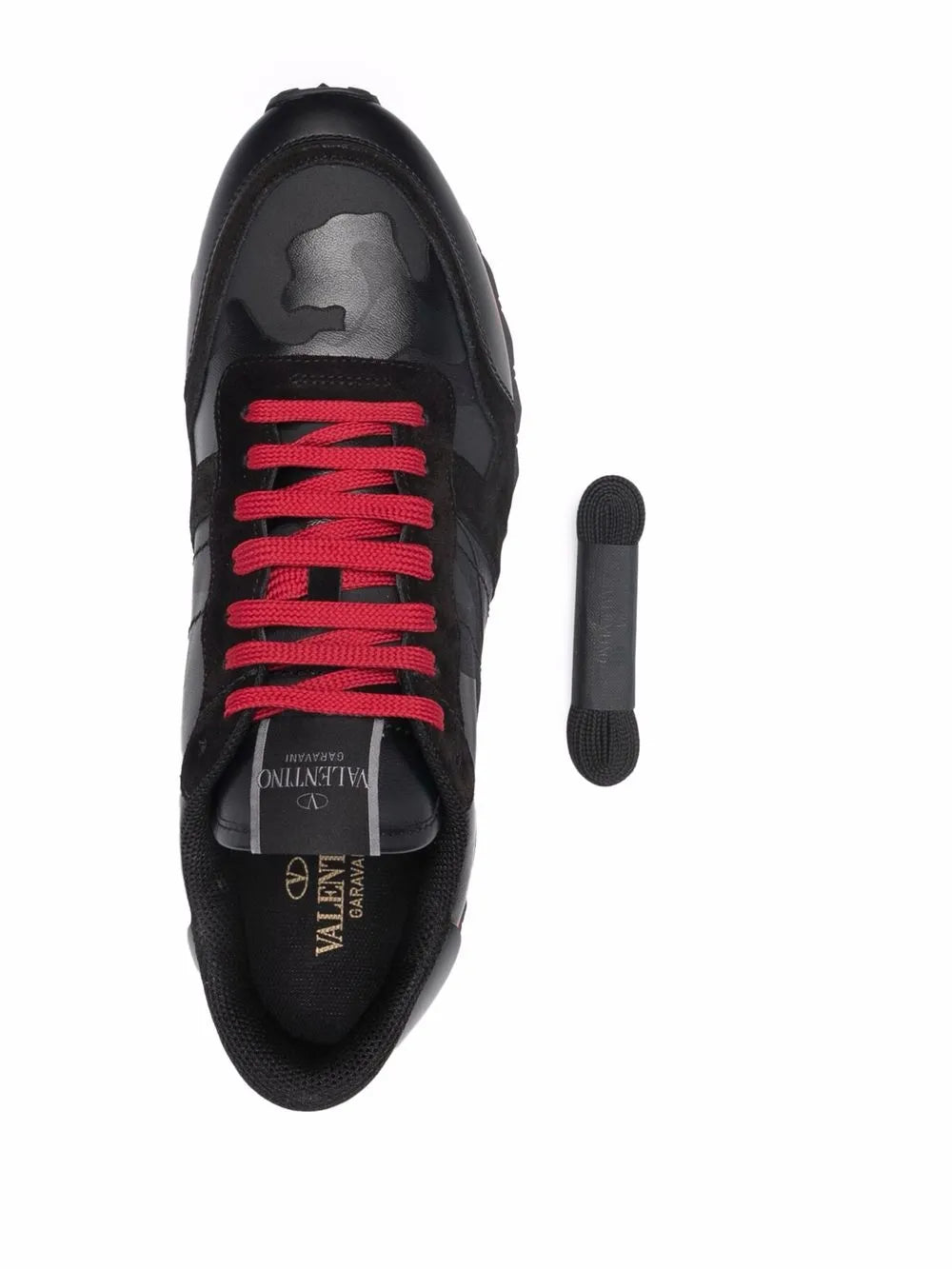 Valentino Garavani Camouflage Noir Rockrunner Sneakers
