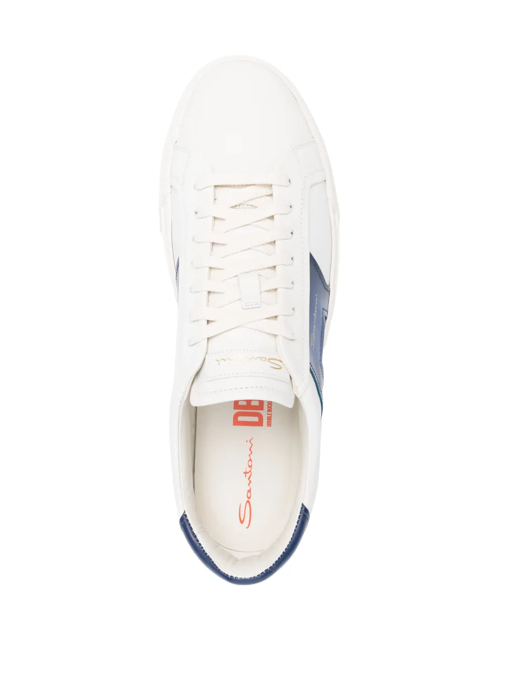 Santoni Double Buckle Low-Top Leather Sneakers