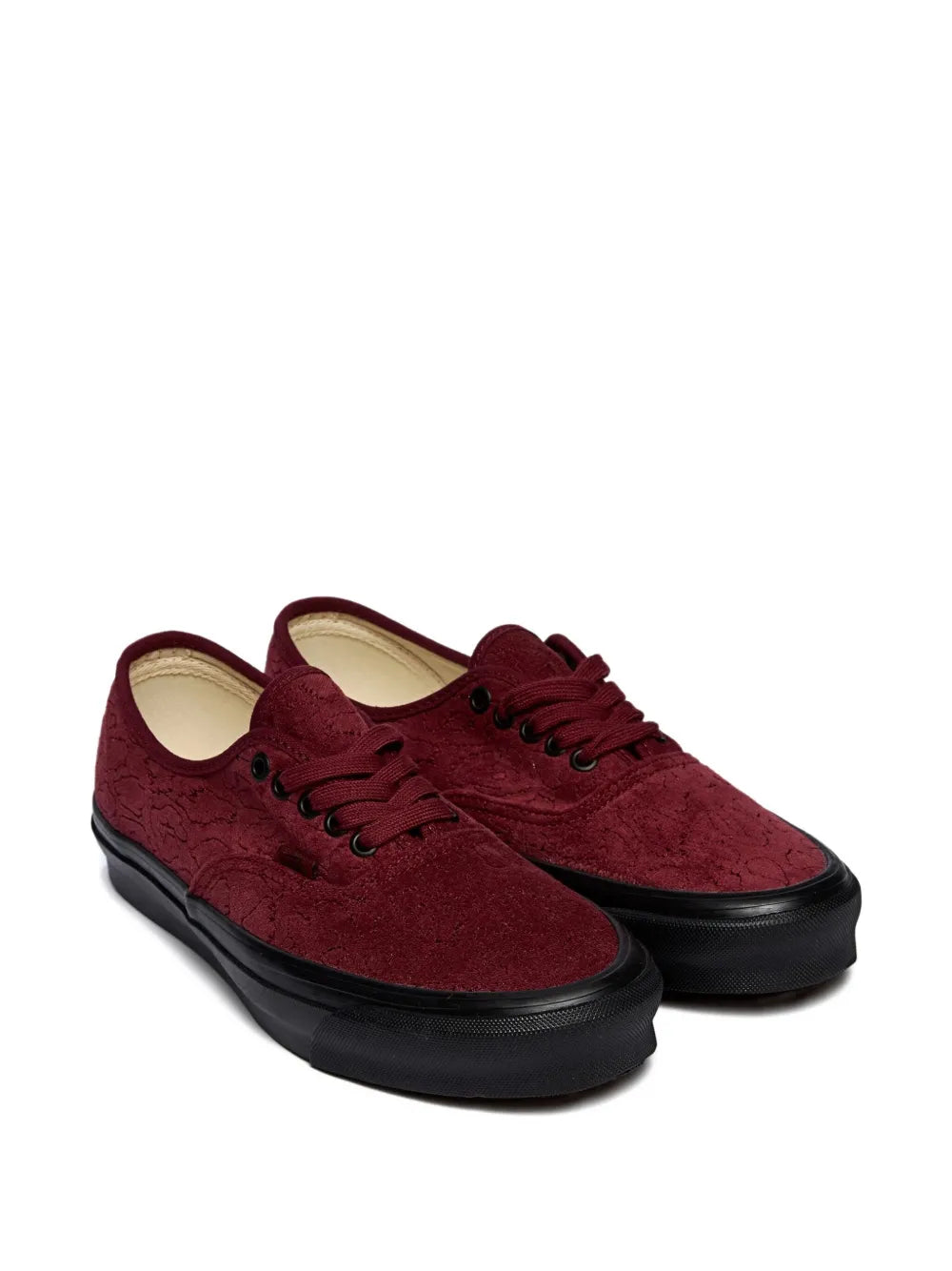 Vans Og Authentic Lx Velvet Emboidery - Leopard Pomegranate Sneakers