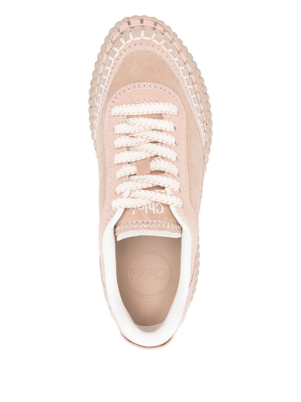 Chlo ama Textured Leather-Trimmed Platform