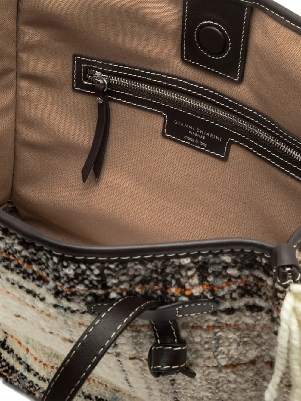 GIANNI CHIARINIplaid fringed tote bag