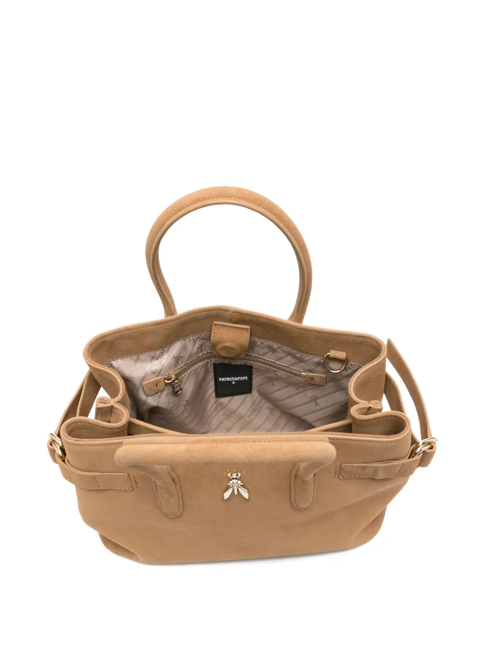 Patrizia PepeNew Business logo-embellished suede shoulder bag