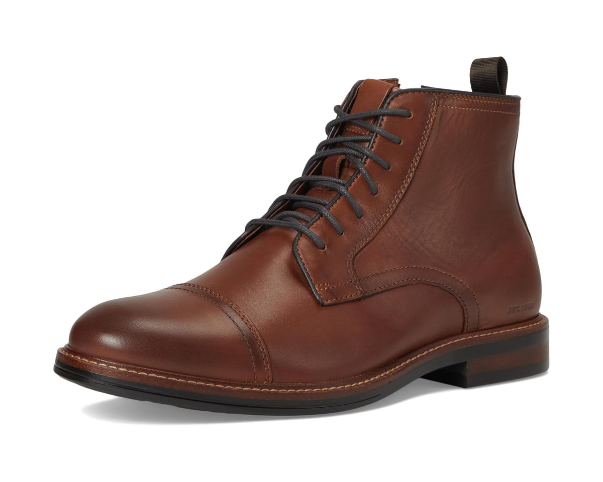Men's Johnston & Murphy XC+ Durham Cap Toe Boots Cognac Waterproof Full Grain