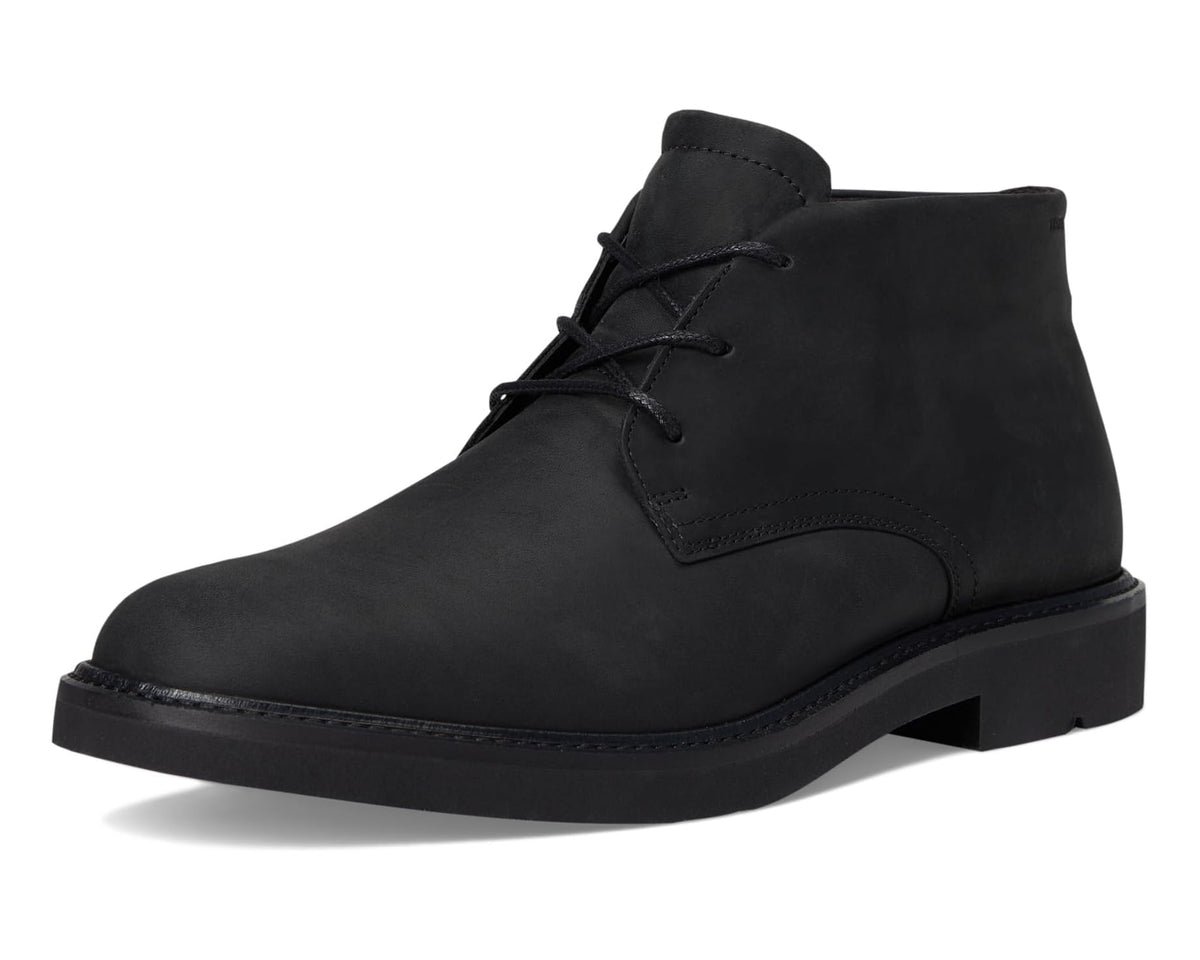 Men's ECCO London Lace Up Waterproof Chukka Boots Black Nubuck