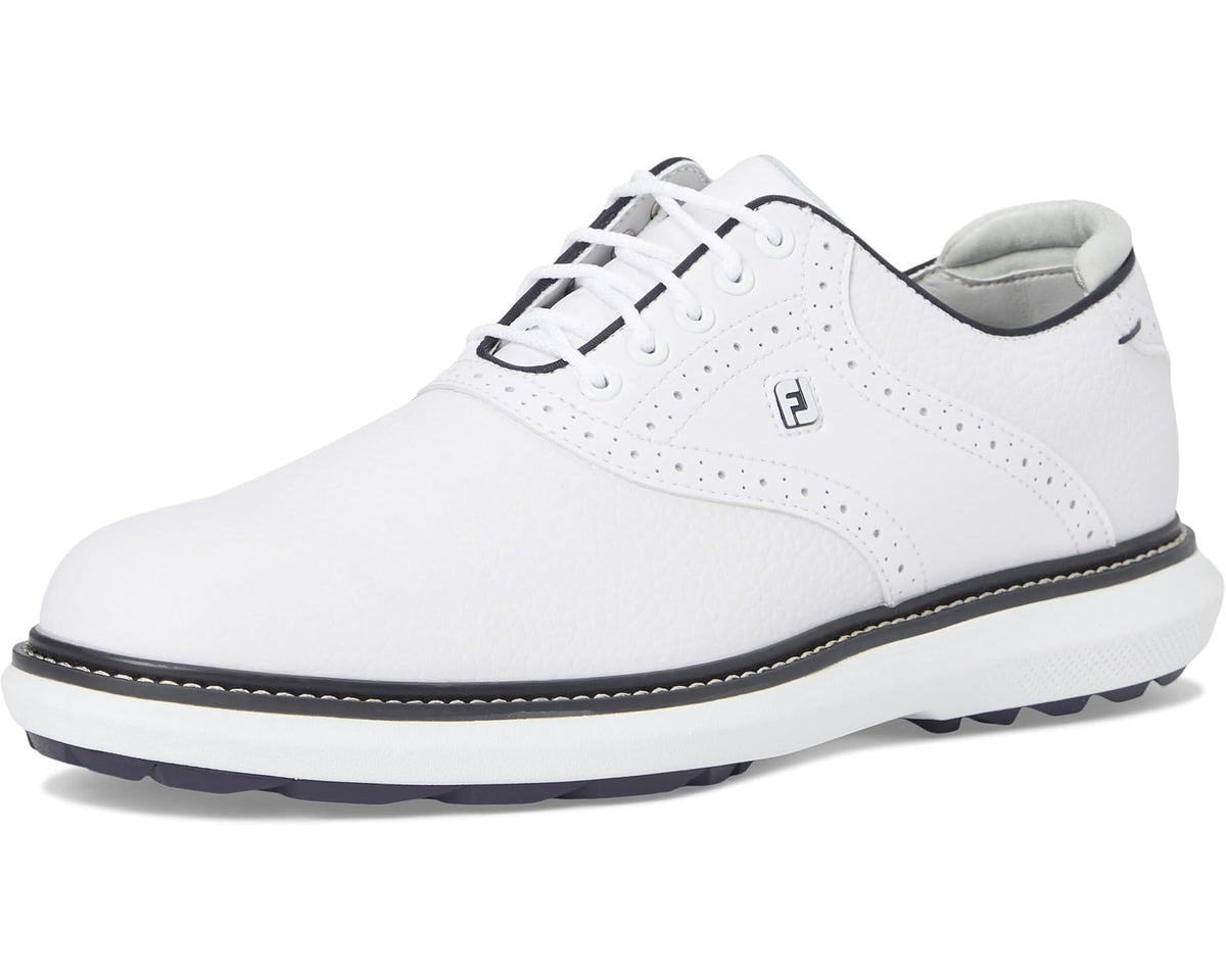 Men's FootJoy Traditions Spikeless Golf Shoes- Previous Season White/Navy