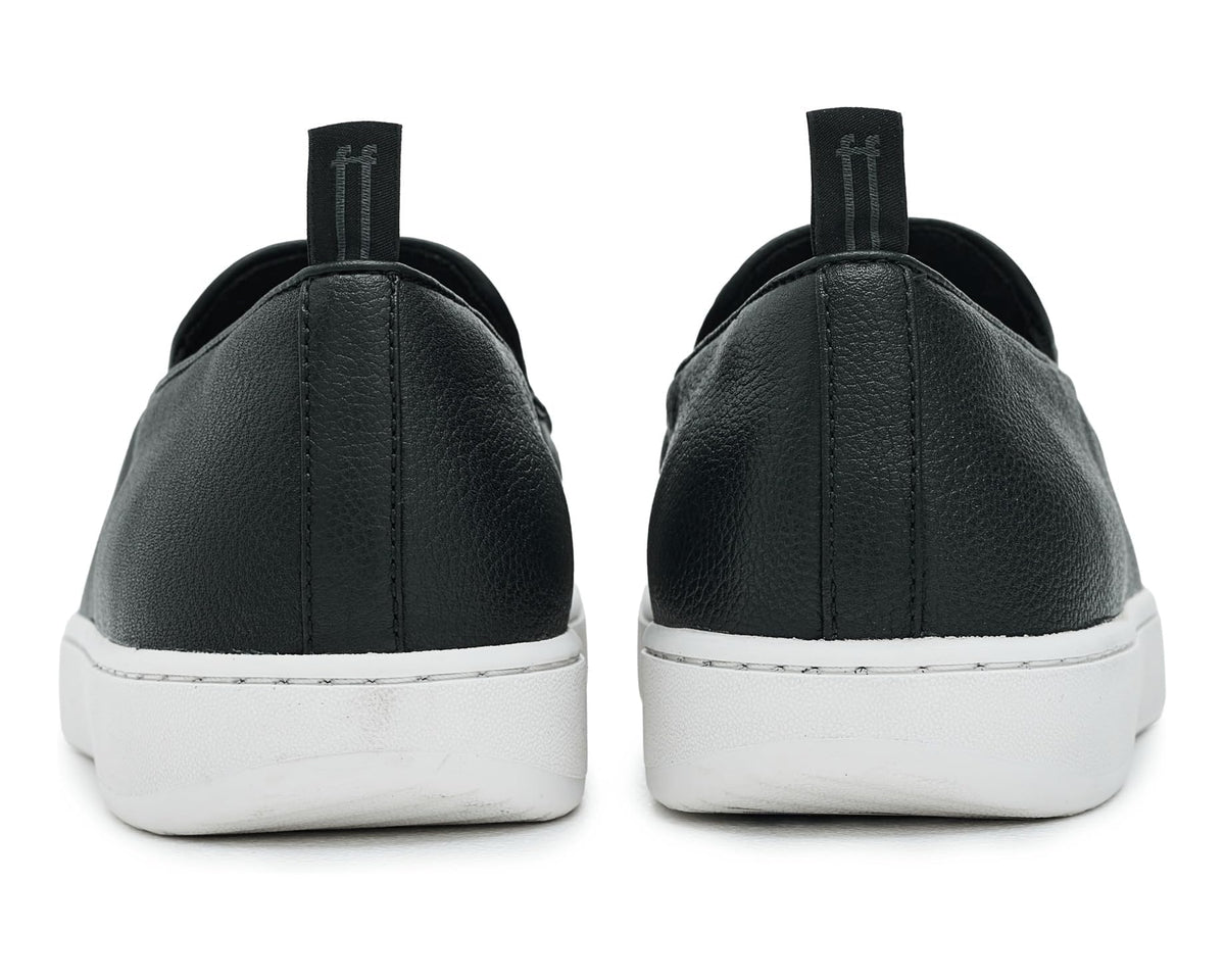 Men's FitFlop Craft-Q Tumbled-leather Moc Loafers Black