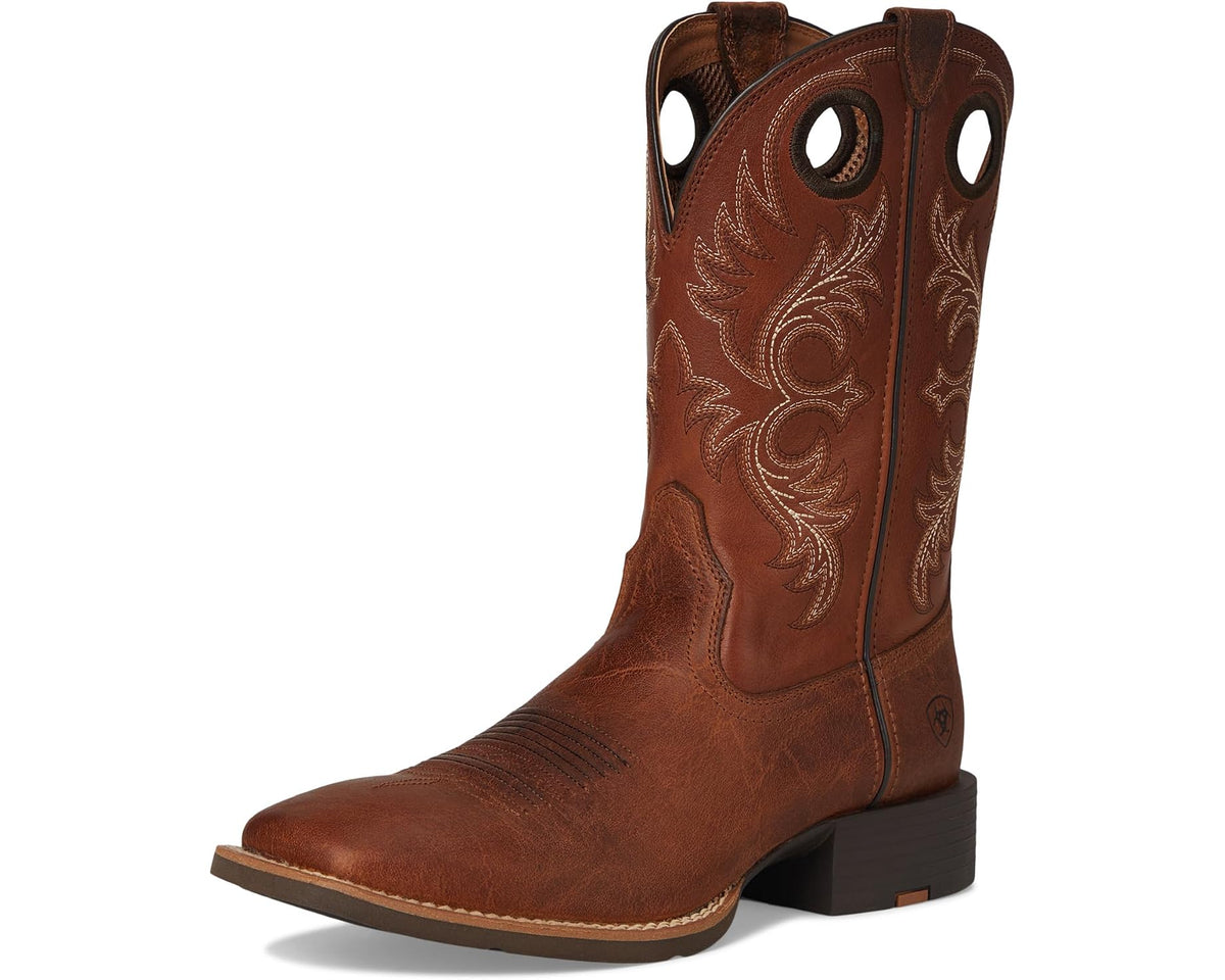 Men's Ariat Sport Rodeo Cowboy Boots Aged Tan Elephant Print