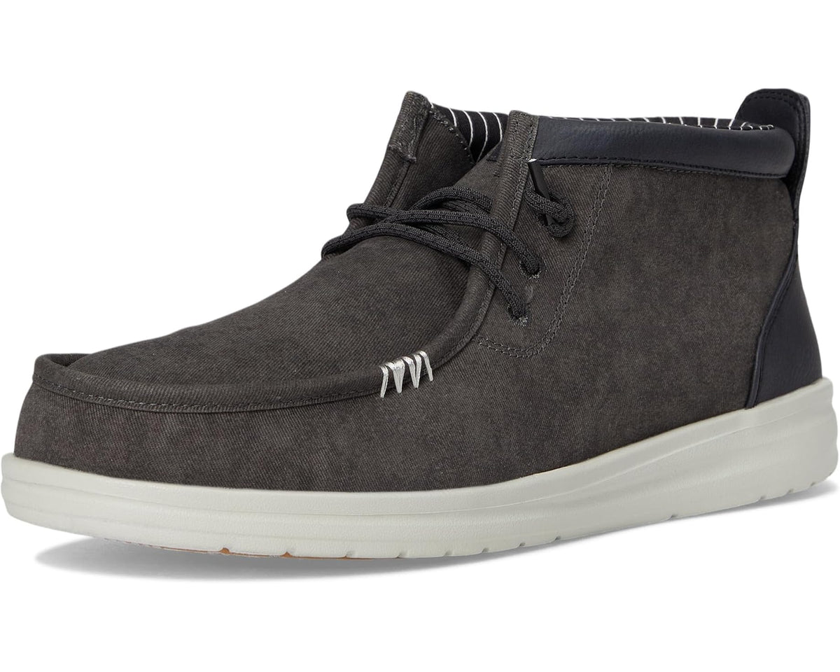 Men's Hey Dude Wally Mid Gripr Vin Classic Black Oyster/Black