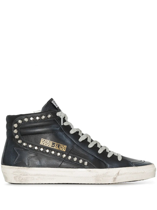 Golden Goose Slide Distressed Studded