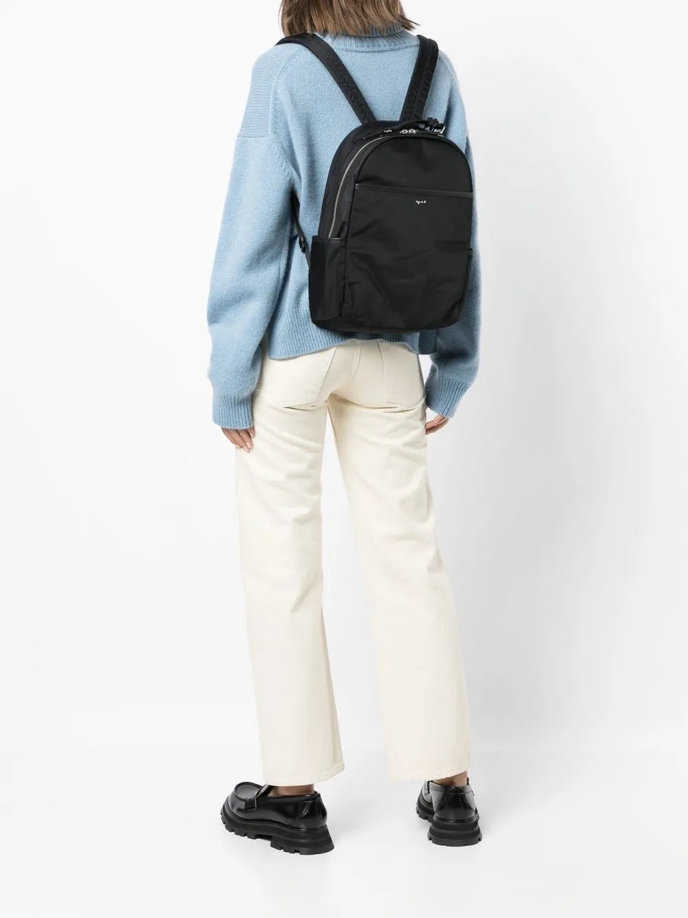 agn b. logo-charm zip-around backpack