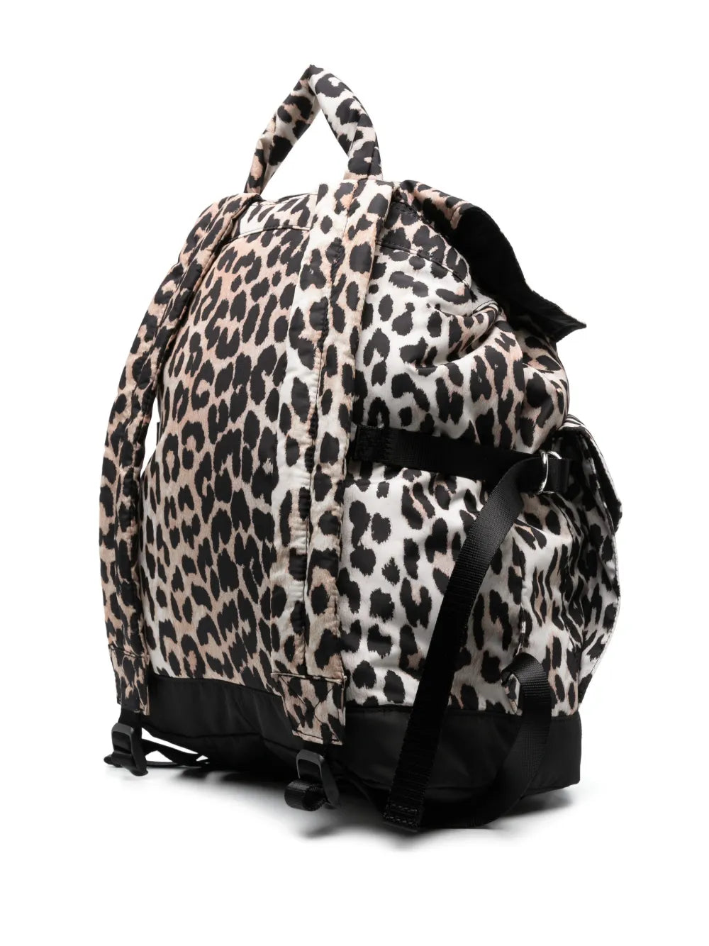 GANNIleopard-print buckled backpack