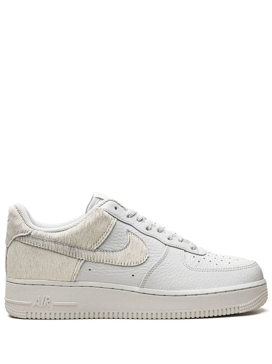 Nike Air Force 1 White Pony Hair Heel Sneakers
