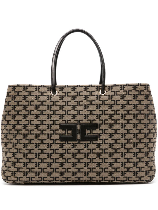 Elisabetta Franchilogo-appliqumonogram tote bag