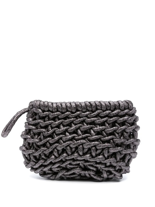 Alieninainterwoven metallic clutch bag