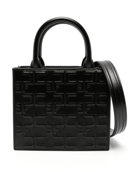 Elisabetta Franchilogo-embossed faux-leather tote bag