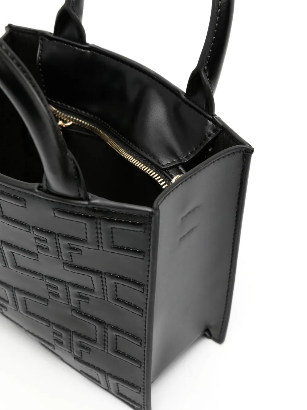 Elisabetta Franchilogo-embossed faux-leather tote bag