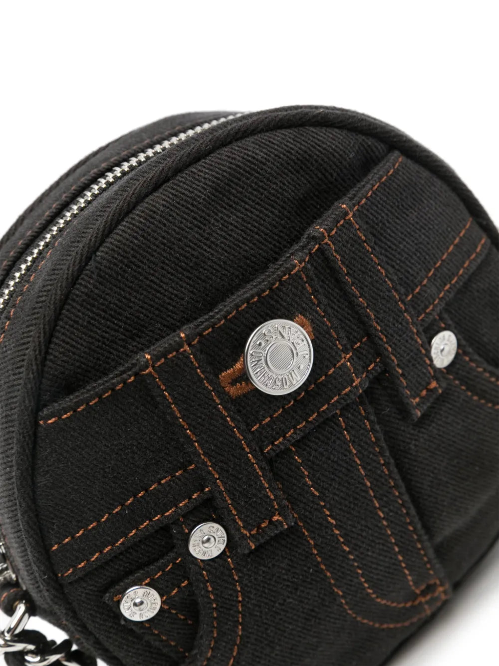 MOSCHINO JEANSdecorative stitching denim shoulder bag
