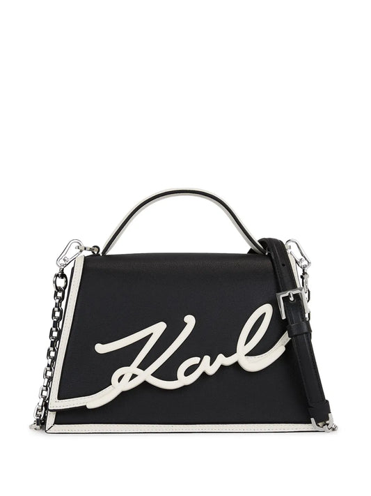 Karl LagerfeldSignature leather top-handle bag