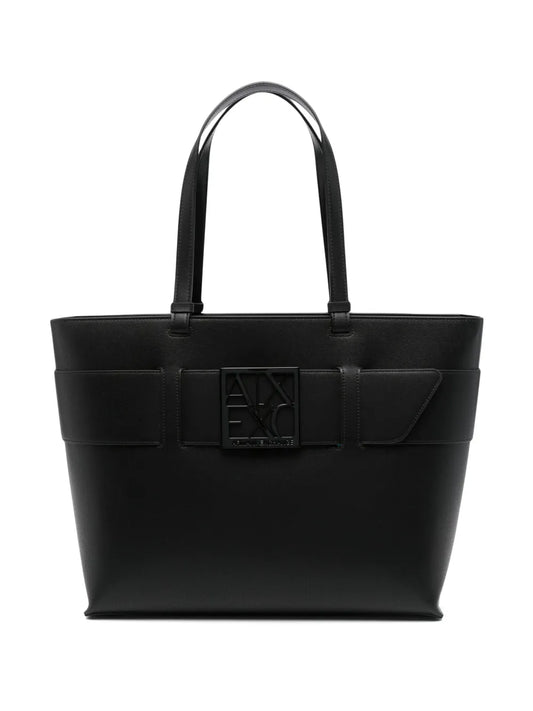 Armani Exchangelogo-plaque tote bag
