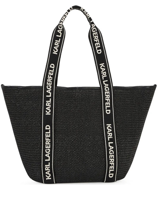Karl LagerfeldSignature raffia beach tote bag