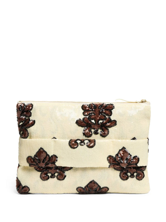 La DoubleJRuffle clutch bag