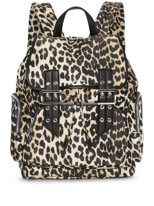 GANNIleopard-print backpack