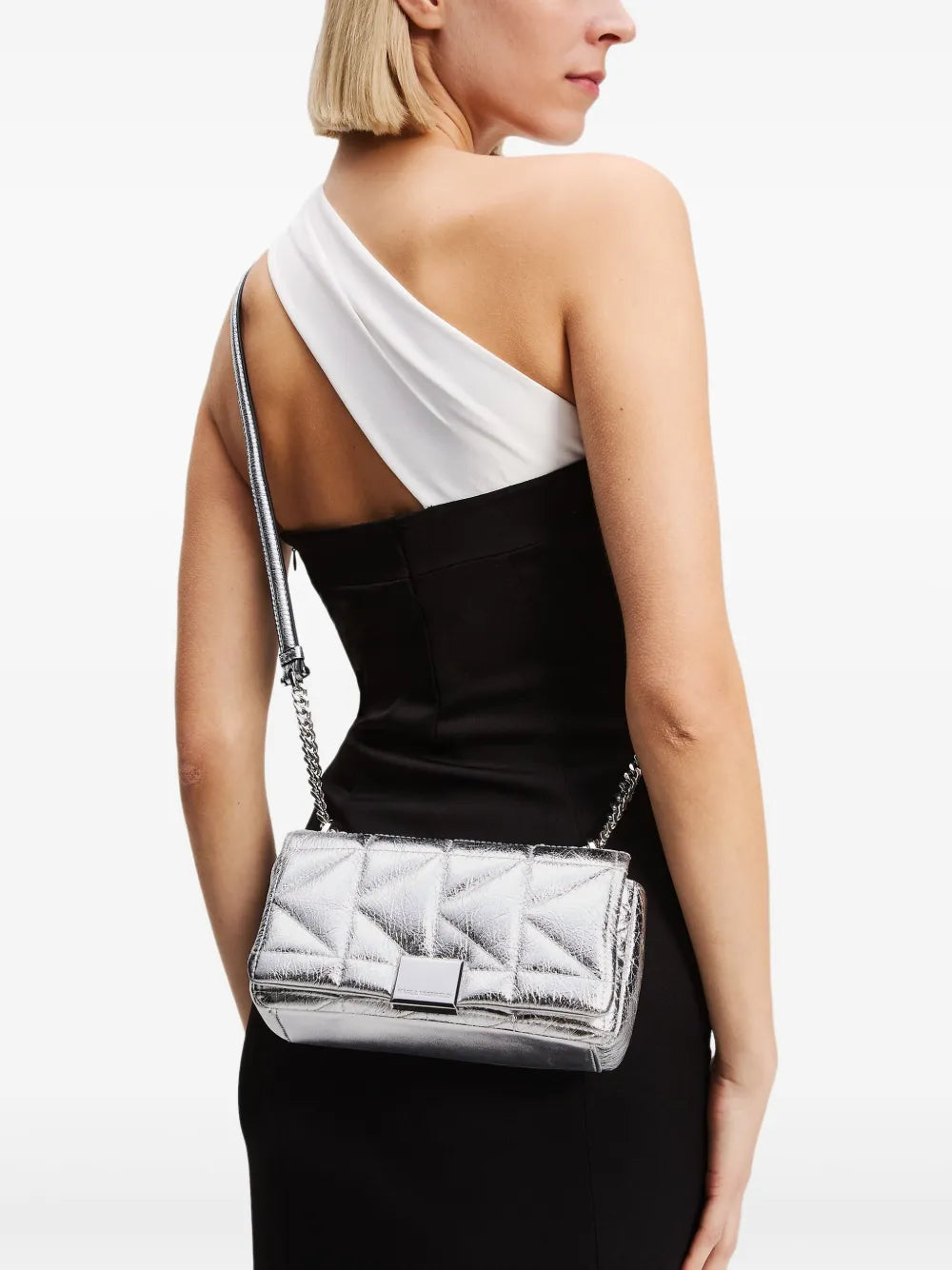 Karl LagerfeldK/kuilt metallic quilted cross body bag