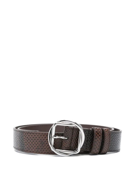 Jacquemussnakeskin-print buckle belt