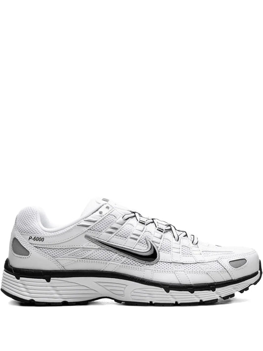 Nike P-6000 White Metallic Silver Black Sneakers