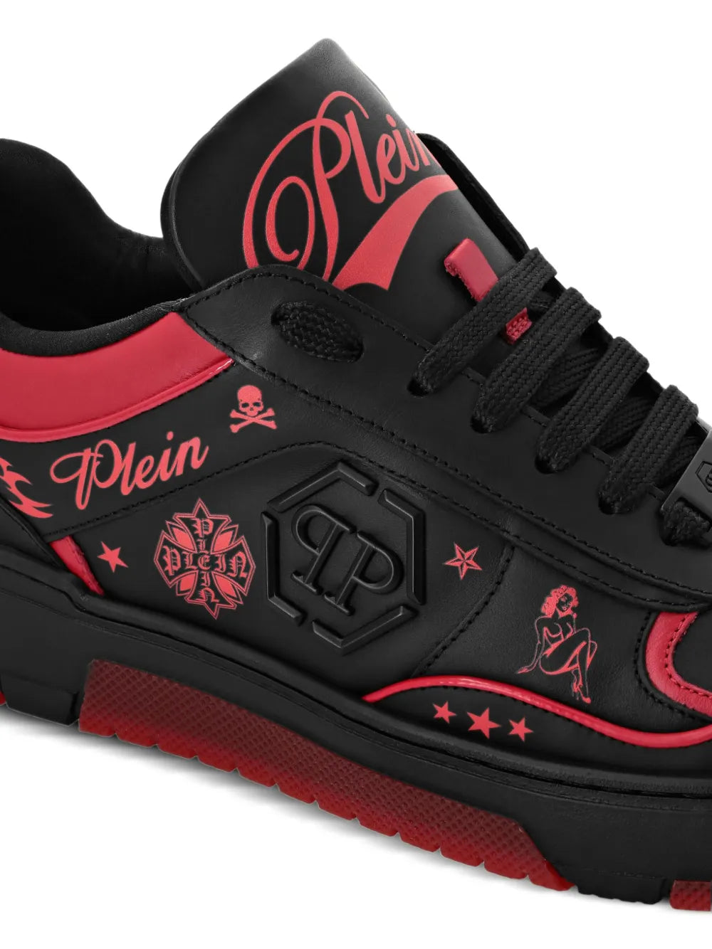 Philipp Plein Leather Tattoo-Print