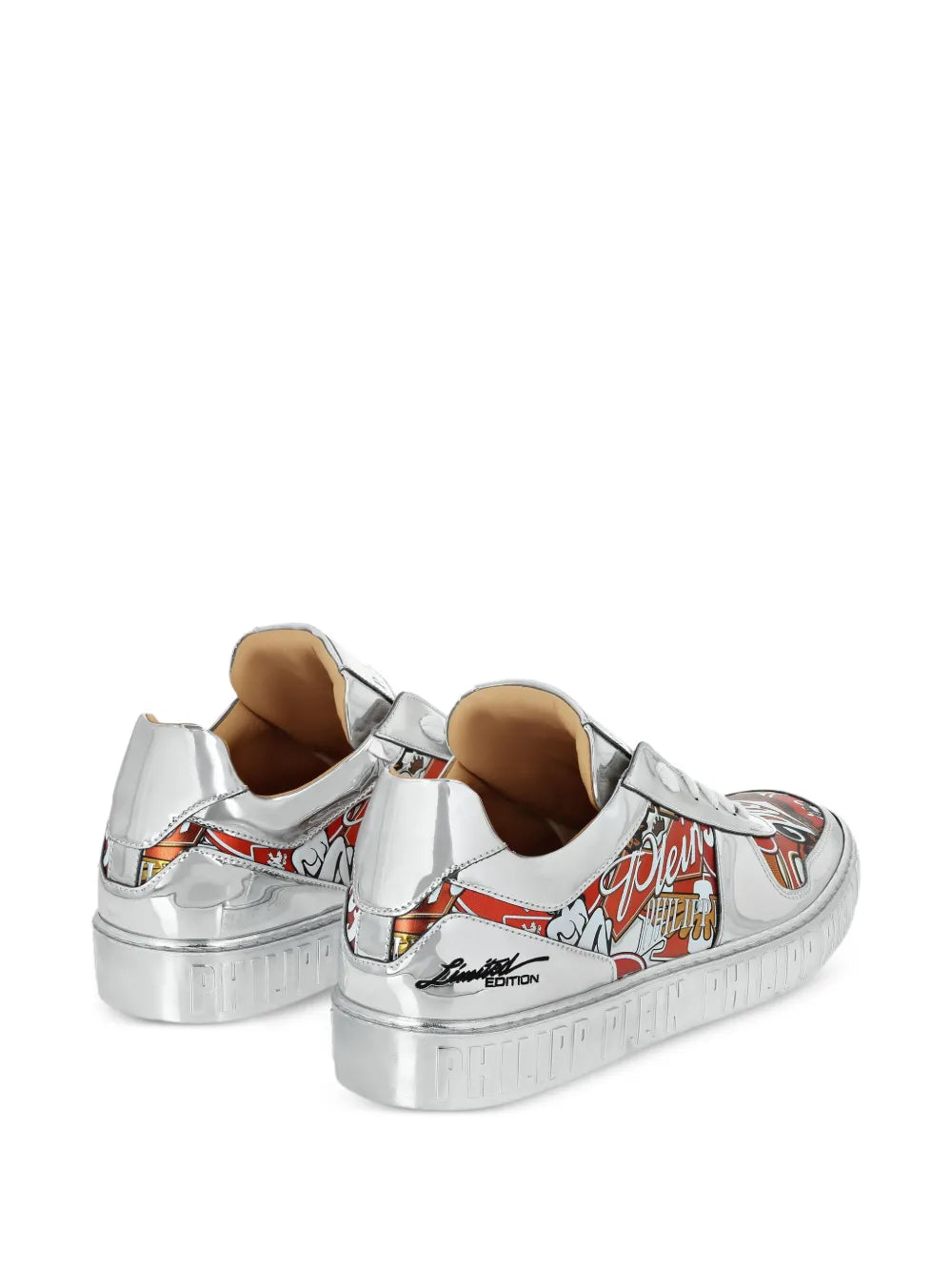 Philipp Plein Metallic Leather Eagle-Print