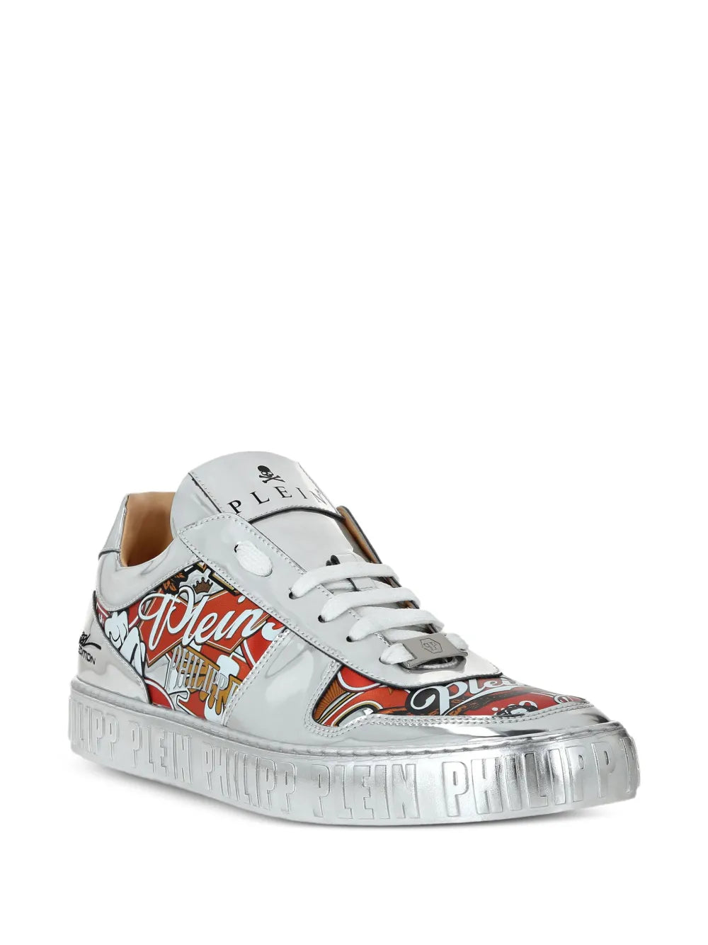 Philipp Plein Metallic Leather Eagle-Print