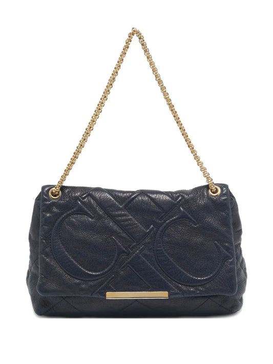 Pre-OwnedCarolina Herrera Vintagelogo-embossed leather shoulder bag