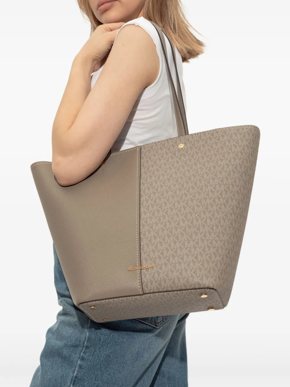Michael Michael Korslogo-print canvas tote bag