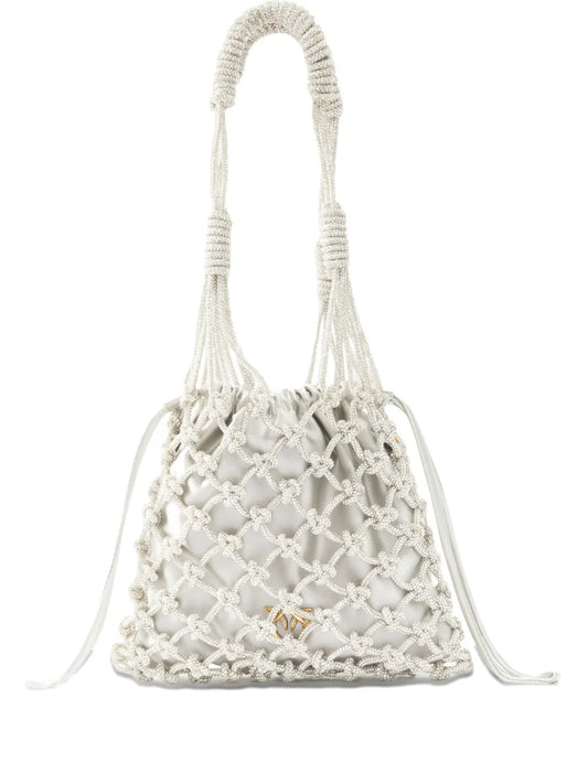 PINKOWoven Mesh bucket bag