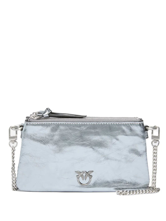 PINKOmetallic double-zip cross body bag