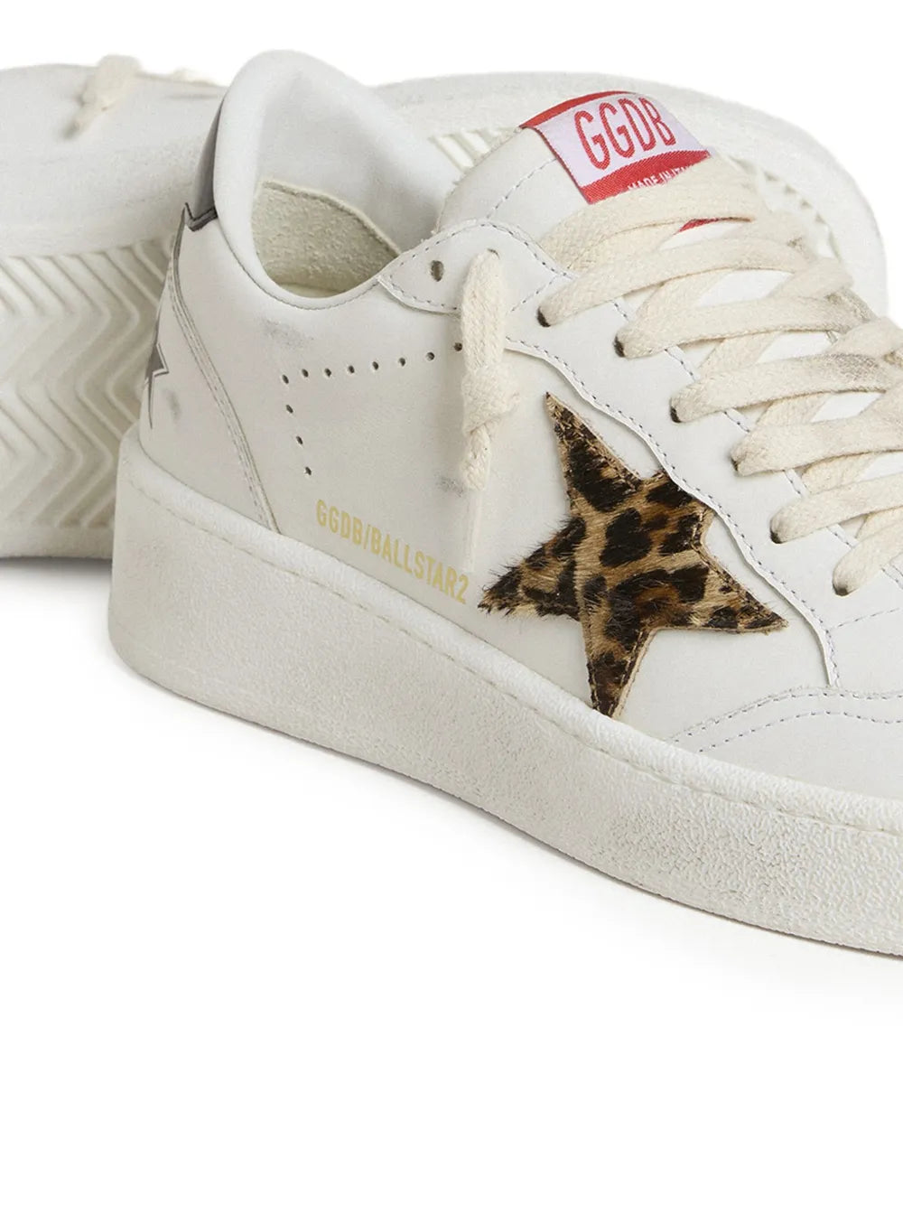Golden Goose Leather Leopard-Print Star