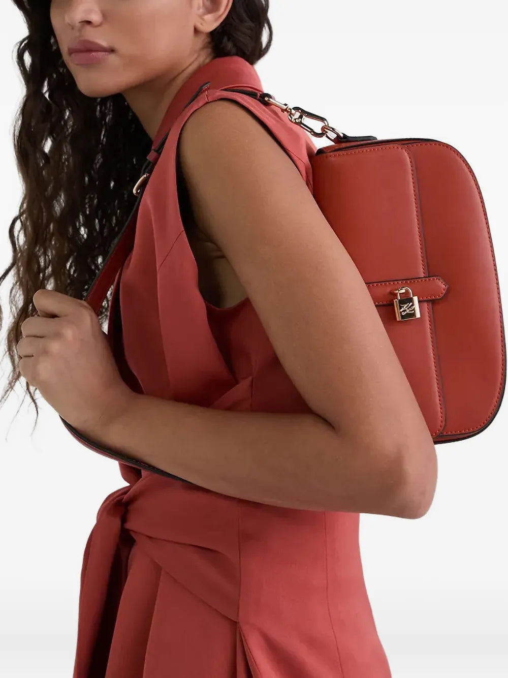 Karl LagerfeldK/Autograph Padlock leather shoulder bag