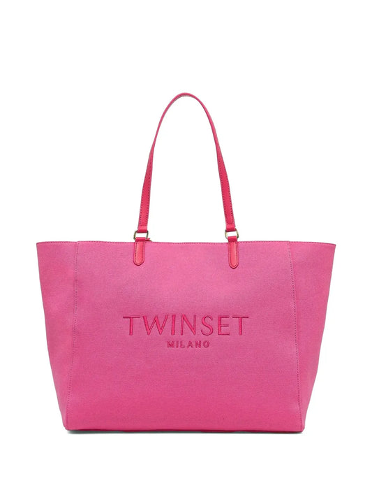 TWINSETlogo-embroidered tote bag
