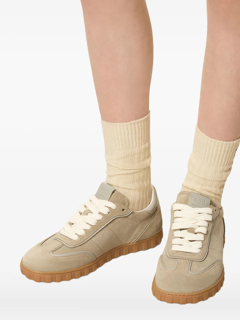 AMI Paris Step Leather Low-Top