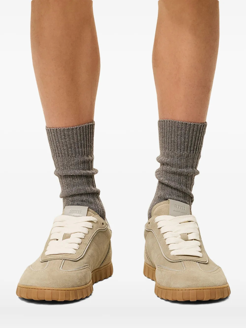 AMI Paris Step Leather Low-Top
