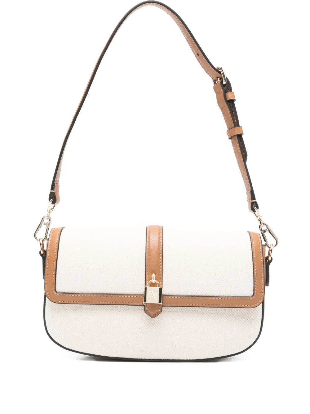 Karl Lagerfeldleather-trimmed canvas shoulder bag