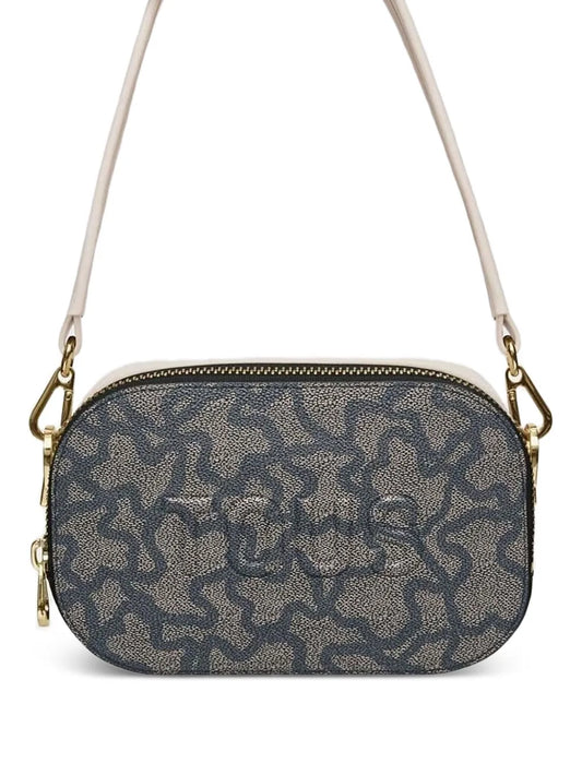TOUSbear-print zip-top satchel