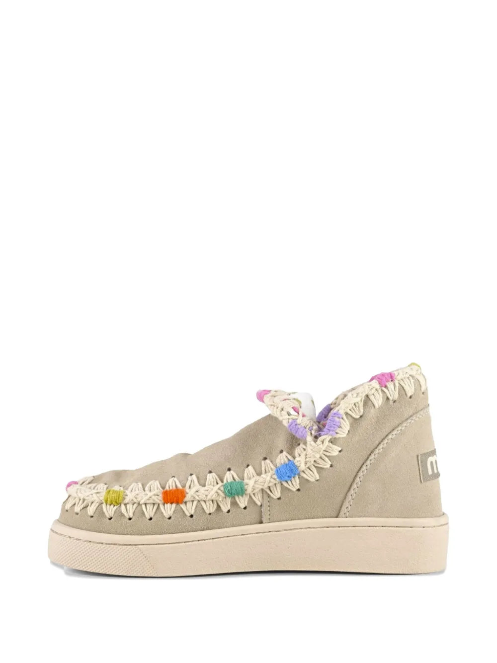 Mou Eskimo Crochet-Detail Suede Shoes