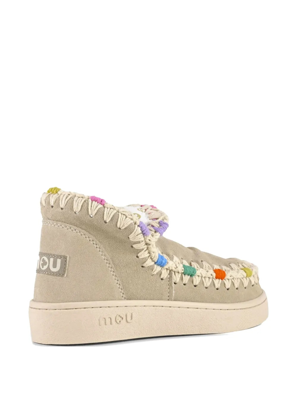 Mou Eskimo Crochet-Detail Suede Shoes