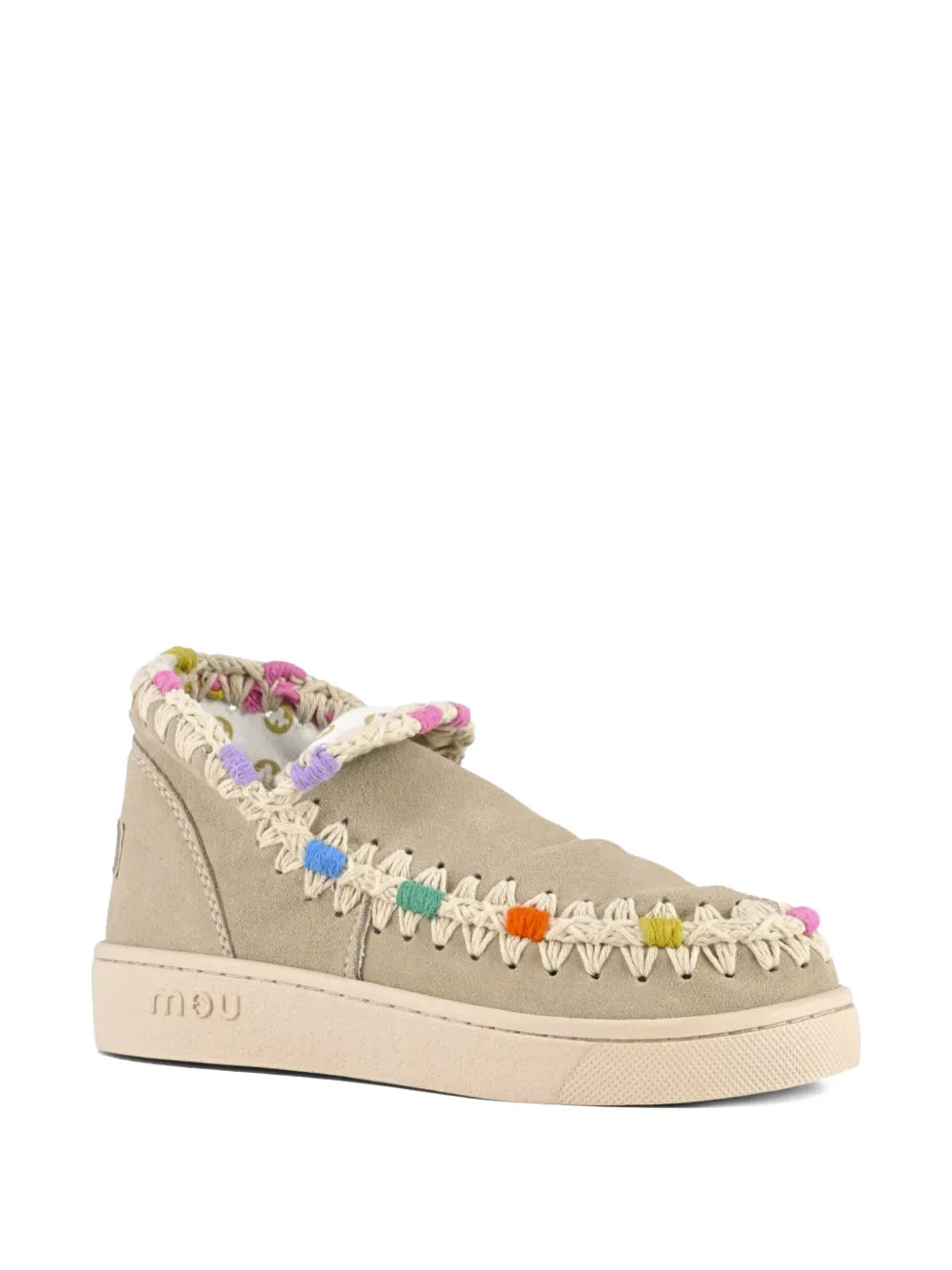Mou Eskimo Crochet-Detail Suede Shoes
