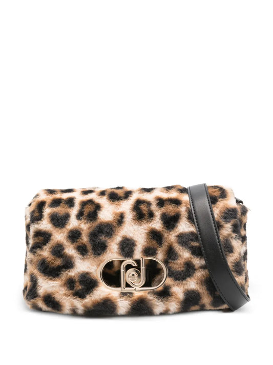 LIU JOleopard-print chain-strap bag
