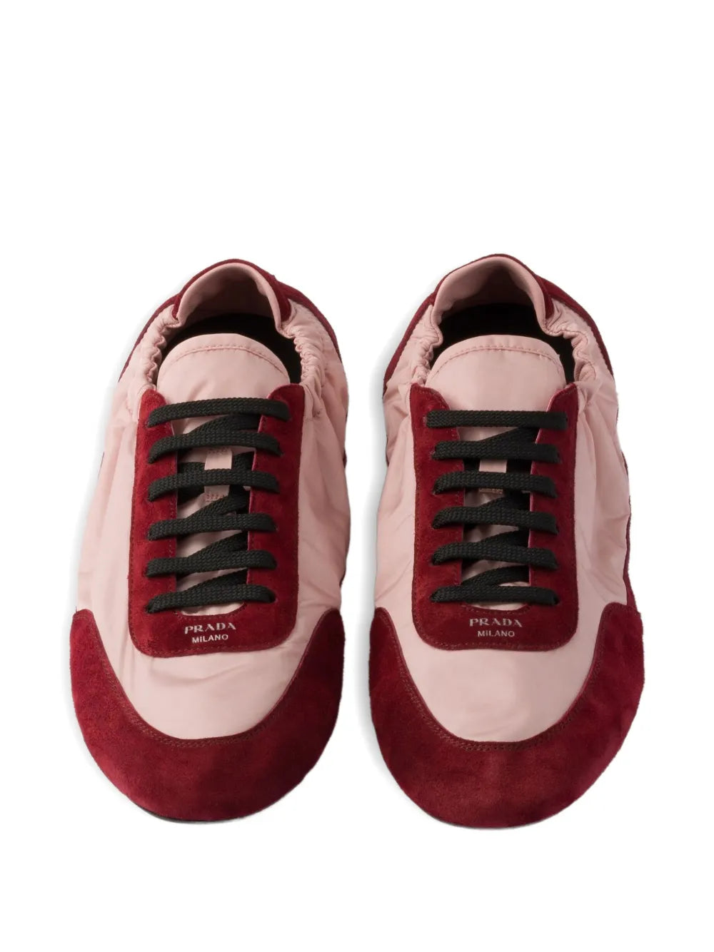 Prada Suede-Panel Lace-Up