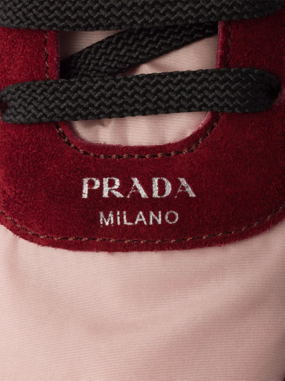 Prada Suede-Panel Lace-Up