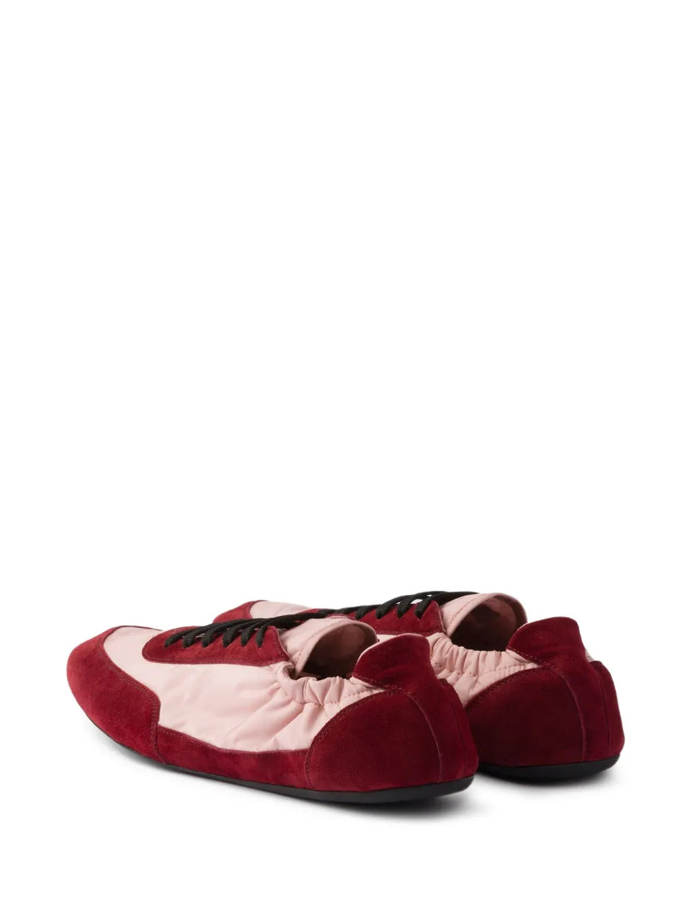 Prada Suede-Panel Lace-Up